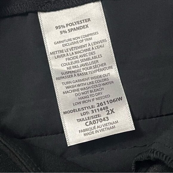 mack + liam High Rise Wide Leg Cropped Pants Culottes Black 2X - Picture 4 of 8